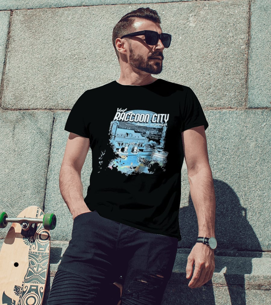 Visit Raccoon City Bring Your Own Flashlight RPD Entrance Postcard T-Shirt