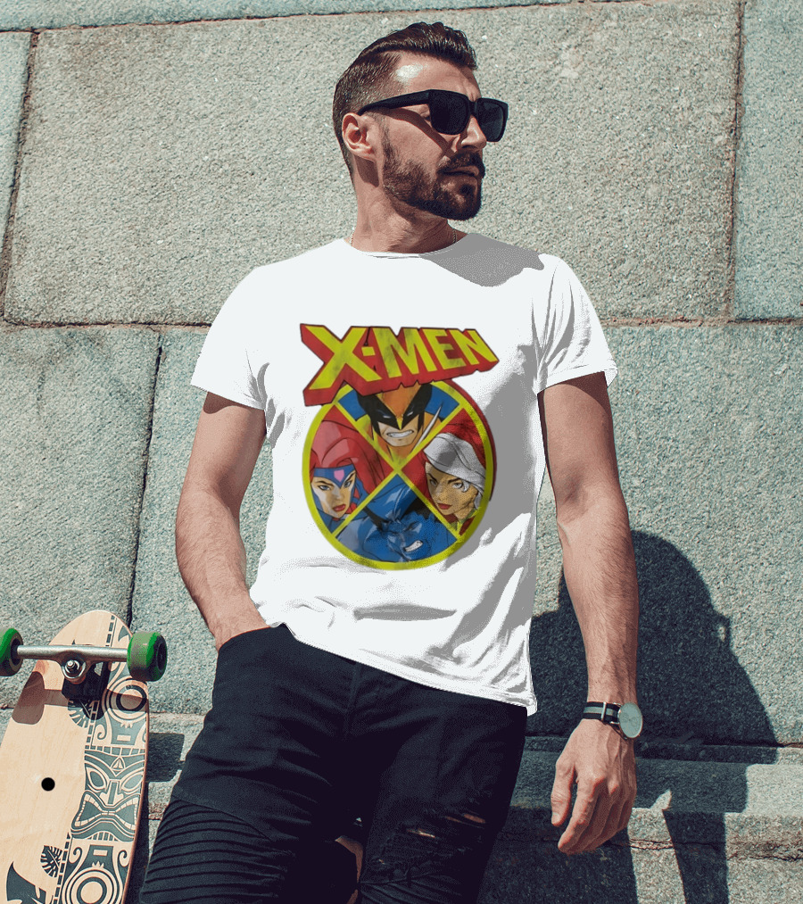 X Men Wolverine Jean Grey Rogue Beast Classic Comic Characters T-Shirt