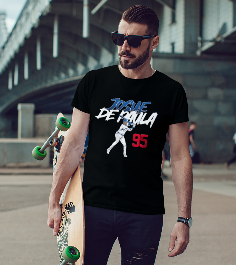 Josue De Paula 95 Dodgers Slugger Baseball Swing T-Shirt