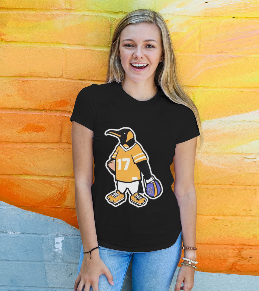 DNVR Number 17 Penguin In Denver Football Gear T-Shirt