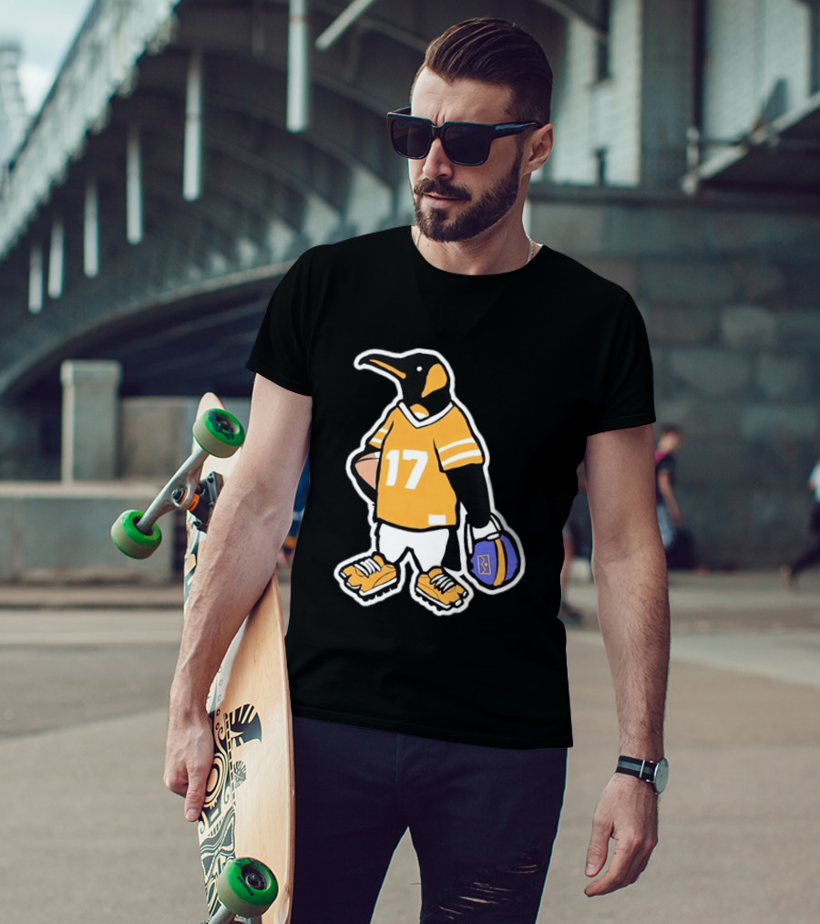 DNVR Number 17 Penguin In Denver Football Gear T-Shirt