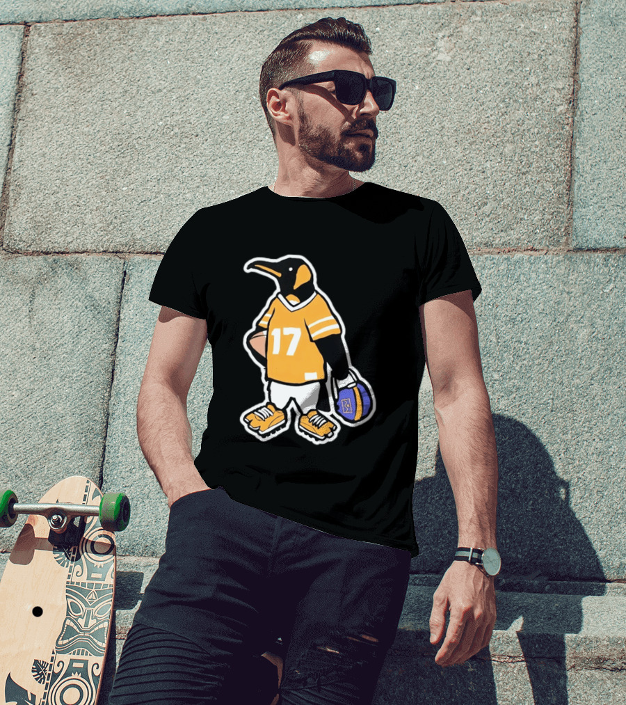 DNVR Number 17 Penguin In Denver Football Gear T-Shirt