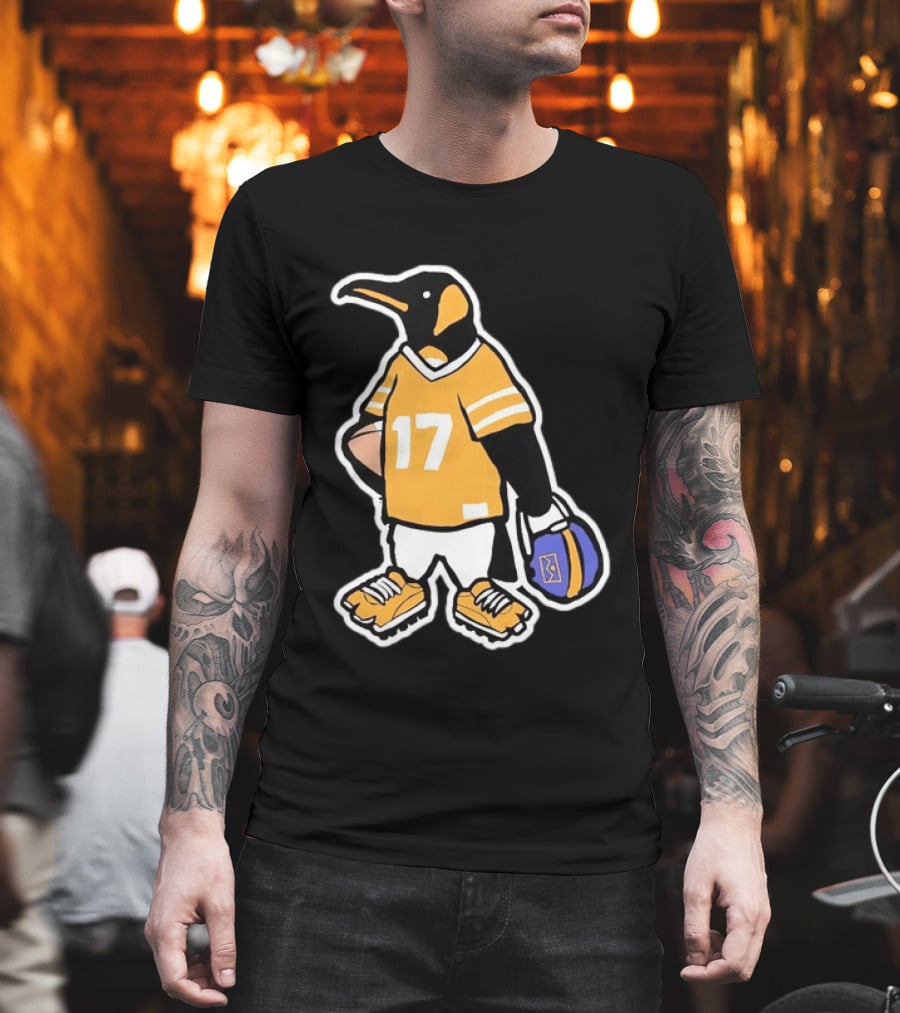 DNVR Number 17 Penguin In Denver Football Gear T-Shirt