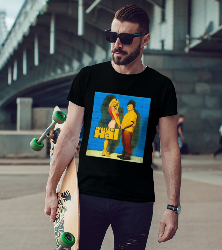 Shallow Hal Jack Black Gwyneth Paltrow Movie Blue Brick Wall T-Shirt