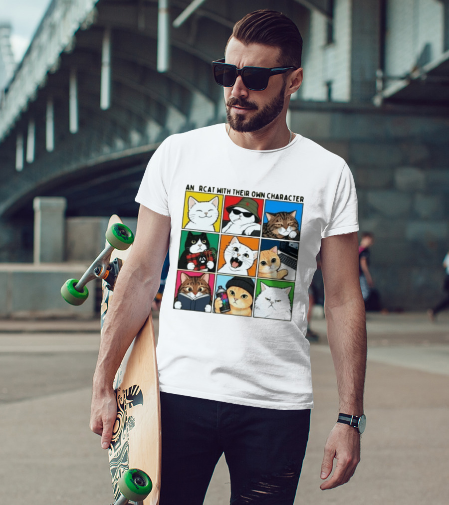 AN RCAT WITH THEIR OWN CHARACTER Cat Collage T-Shirt