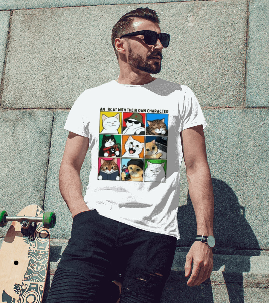 AN RCAT WITH THEIR OWN CHARACTER Cat Collage T-Shirt