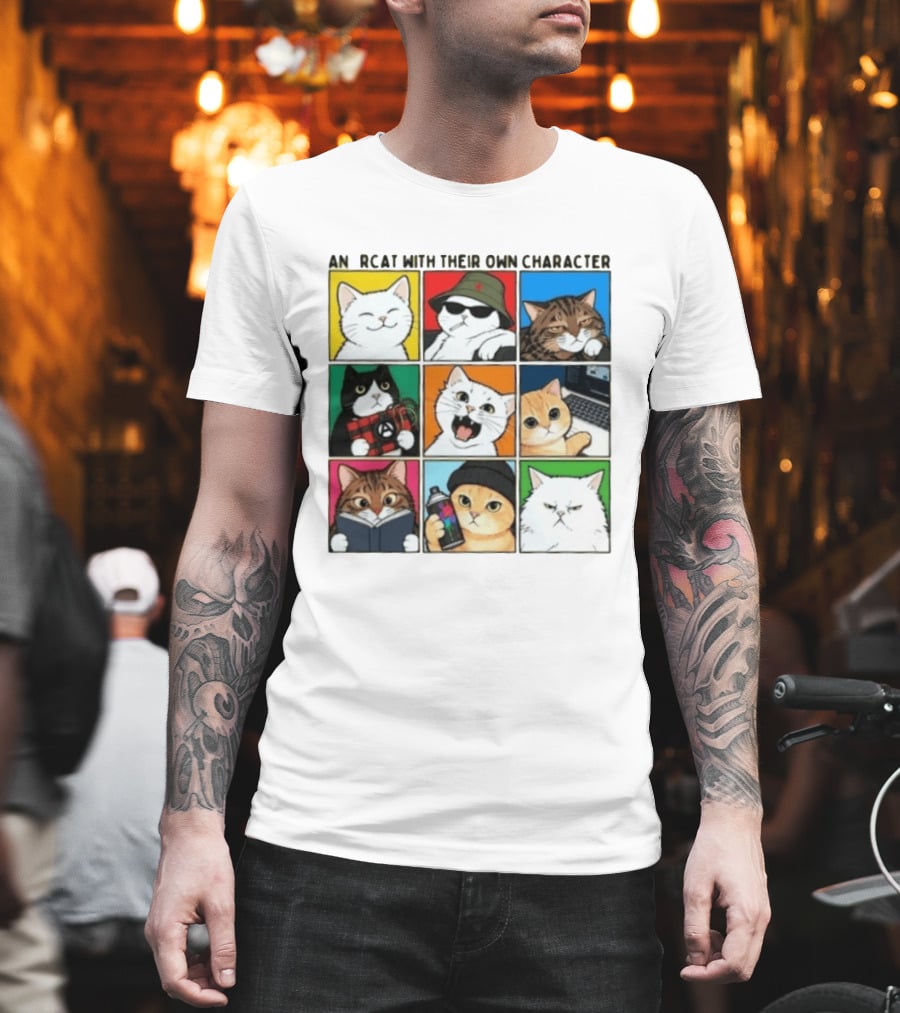 AN RCAT WITH THEIR OWN CHARACTER Cat Collage T-Shirt