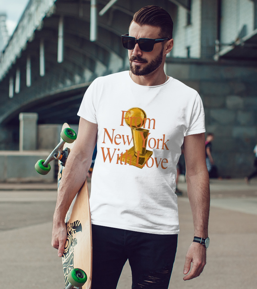 From New York With Love Bricks And Wood Basketball Trophy T-Shirt