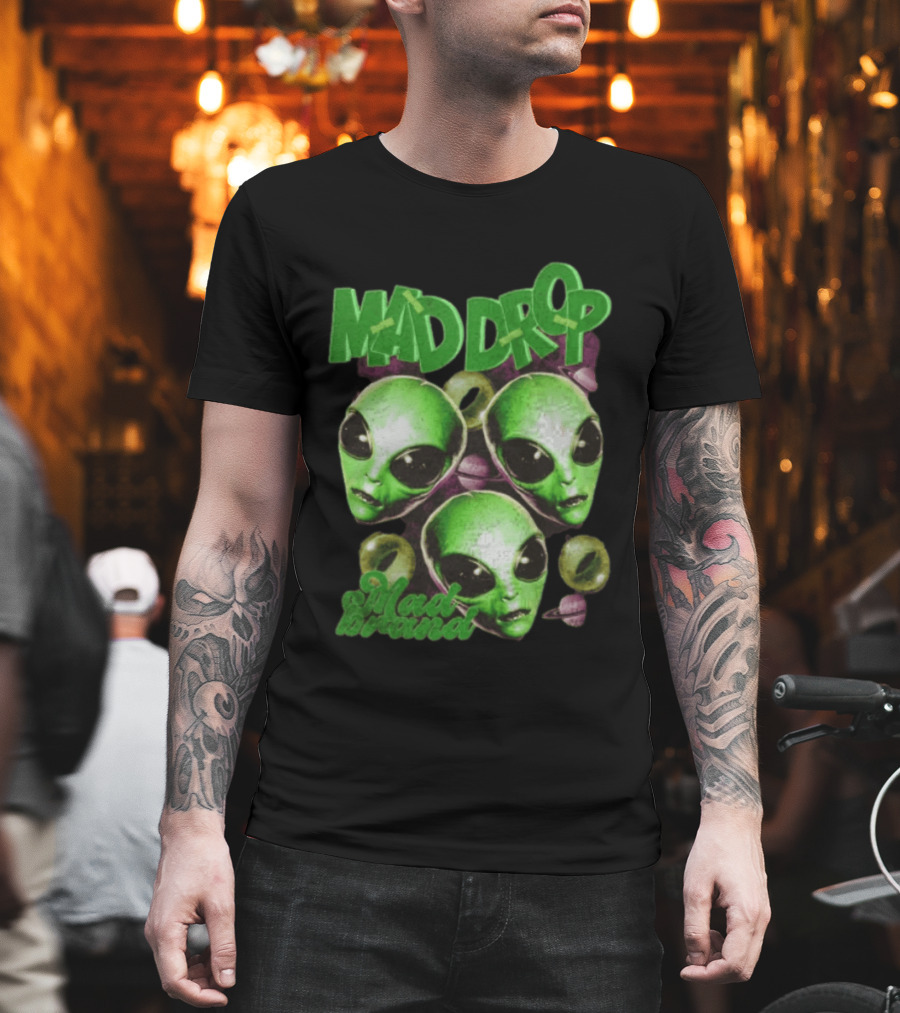 Mad Drop Aliens Space Planets Mad Brand T-Shirt