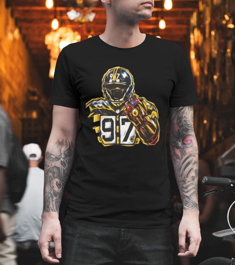 Cameron Heyward 97 Pittsburgh Steelers Infinity Gauntlet Marvel Football T-Shirt