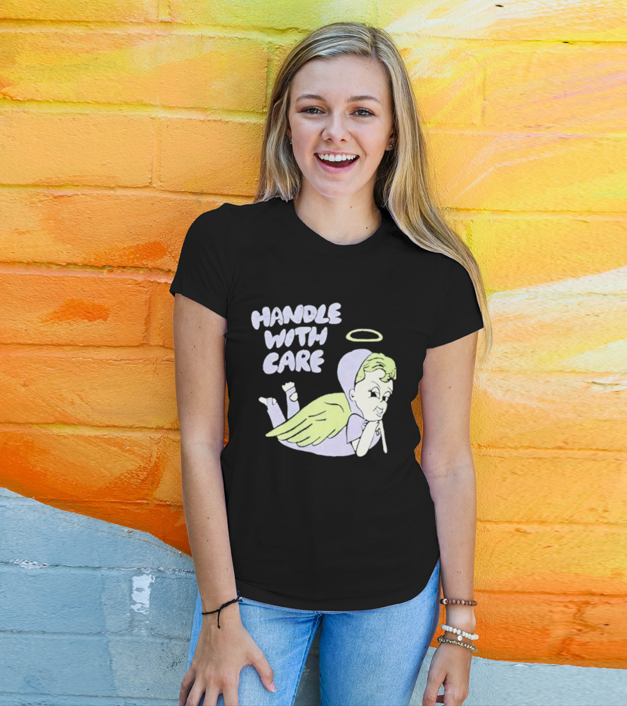 Handle With Care Angel Pastel Halo Wings T-Shirt