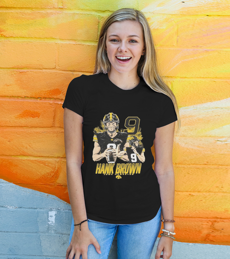 Hank Brown Iowa Hawkeyes Number 9 Football Player T-Shirt