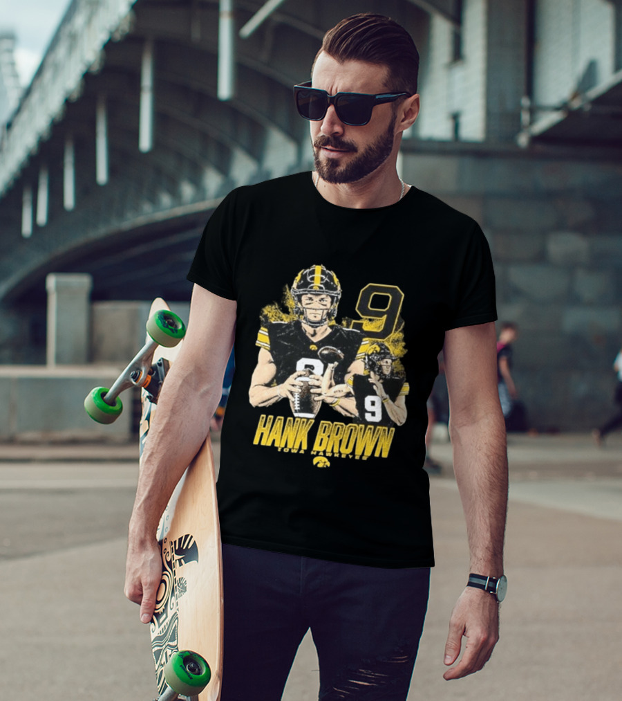 Hank Brown Iowa Hawkeyes Number 9 Football Player T-Shirt