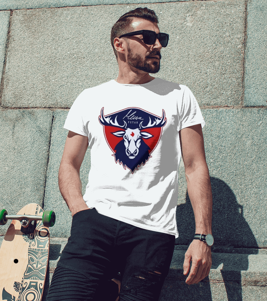 Musa Petar Moose Shield Animal Crest T-Shirt