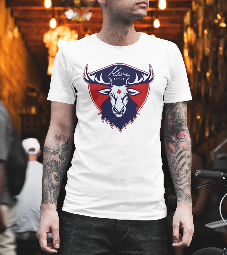 Musa Petar Moose Shield Animal Crest T-Shirt
