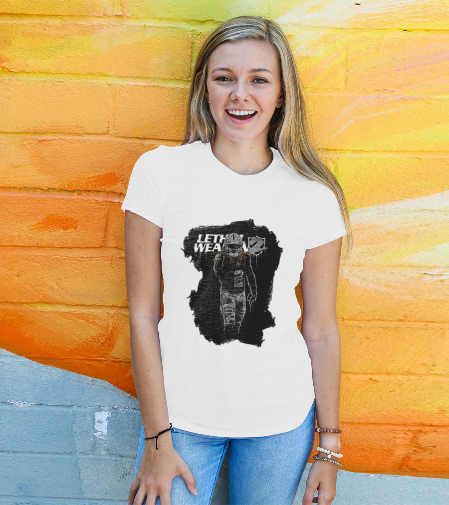 Las Vegas Raiders Davante Adams Lethal Weapon 17 Silver And Black Football T-Shirt