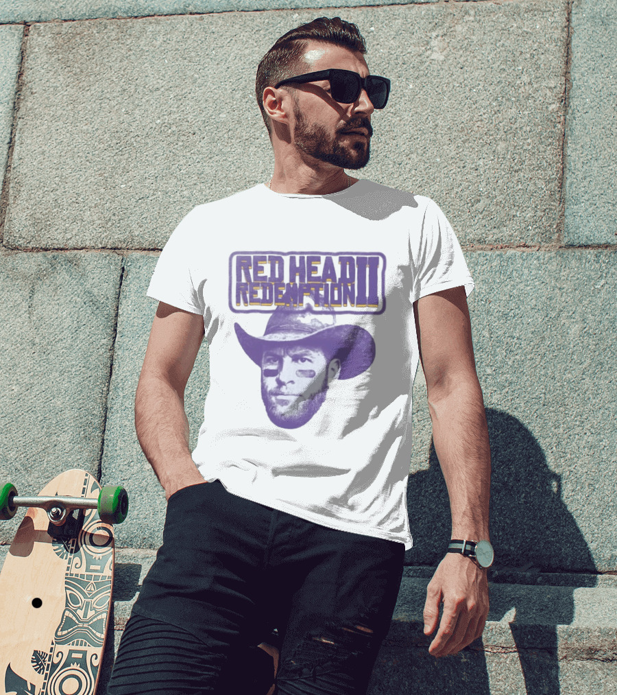 Carson Wentz Red Head Redemption II Cowboy Hat Face Paint T-Shirt