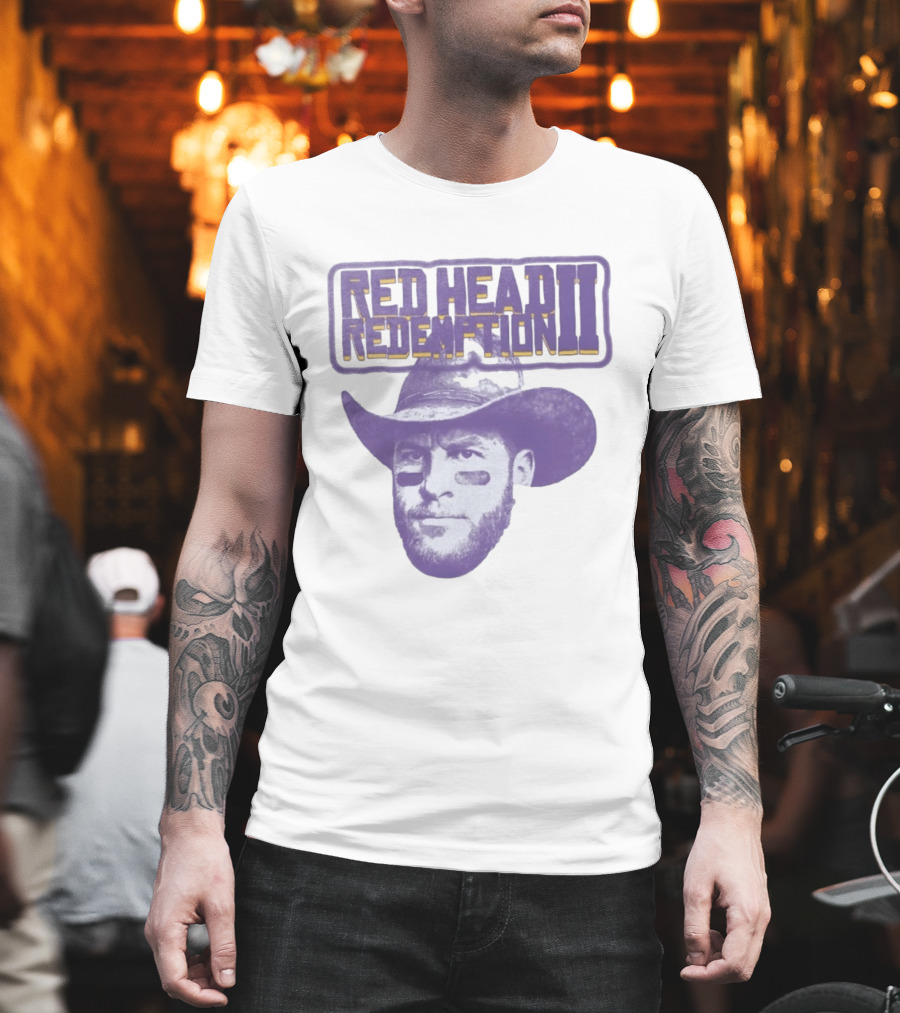Carson Wentz Red Head Redemption II Cowboy Hat Face Paint T-Shirt