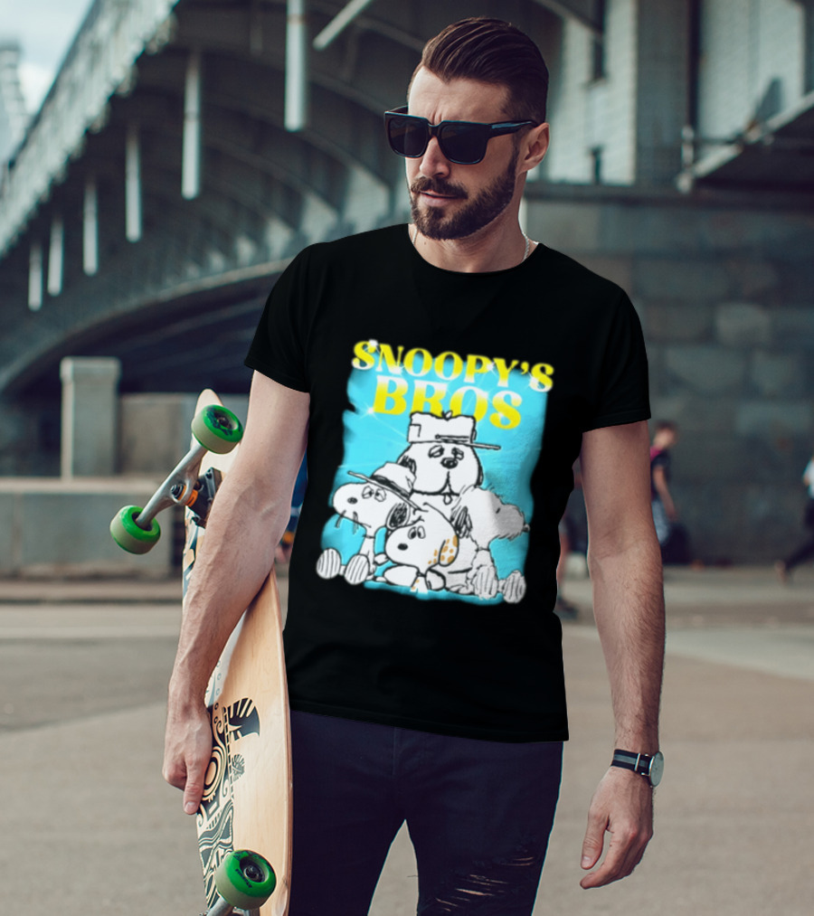 Snoopys Bros Cartoon Dogs Sparkles Blue Bootleg T-Shirt