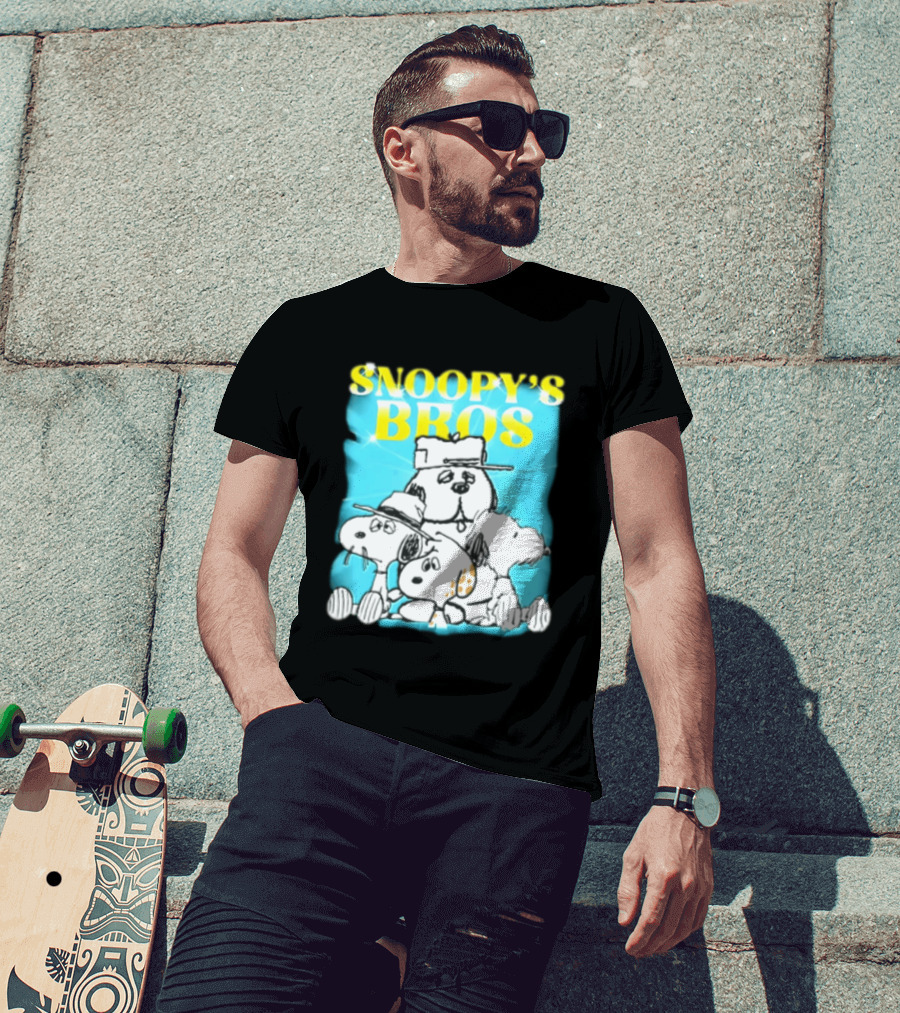Snoopys Bros Cartoon Dogs Sparkles Blue Bootleg T-Shirt