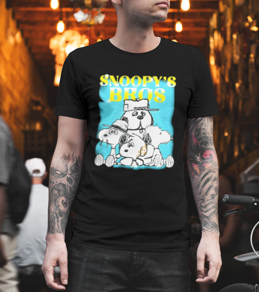 Snoopys Bros Cartoon Dogs Sparkles Blue Bootleg T-Shirt