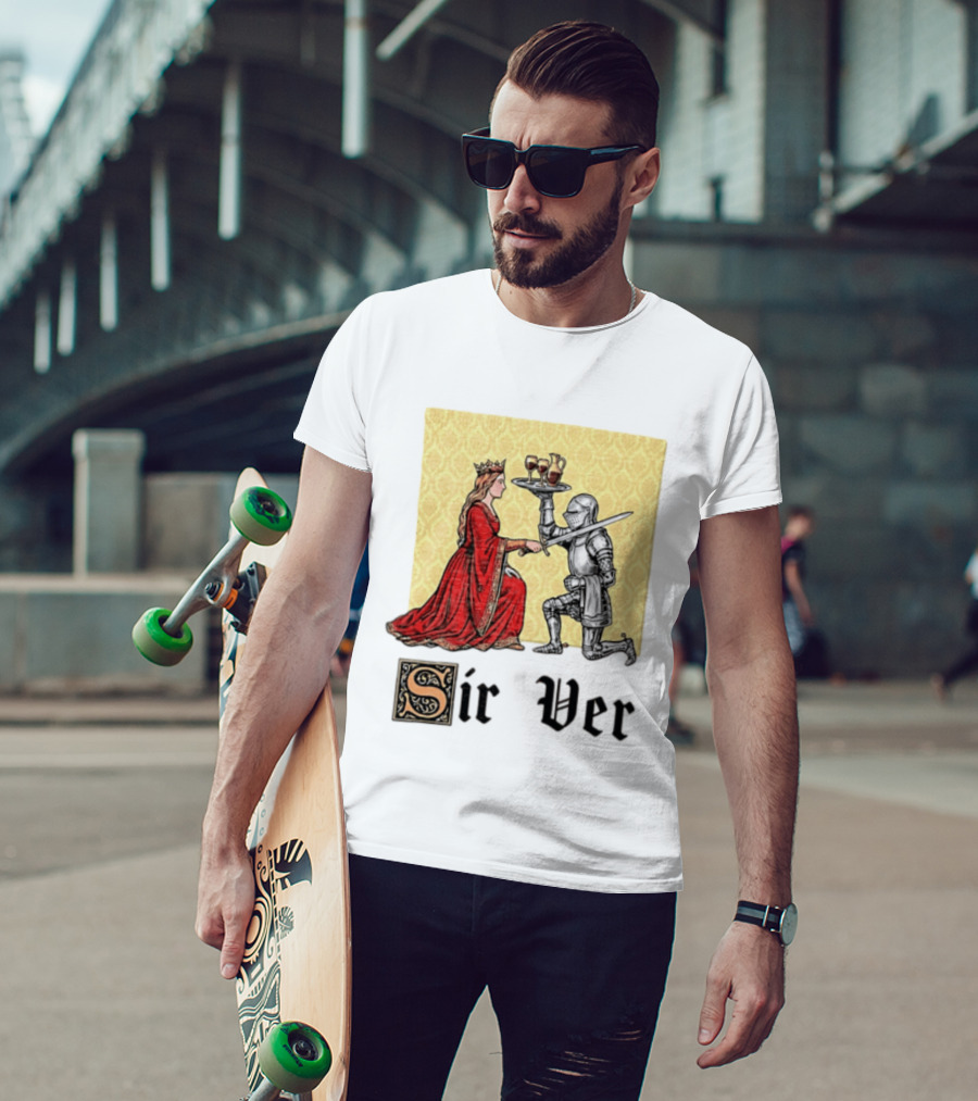 Sir Ver Knight Serving Wine To Queen Medieval Fantasy T-Shirt