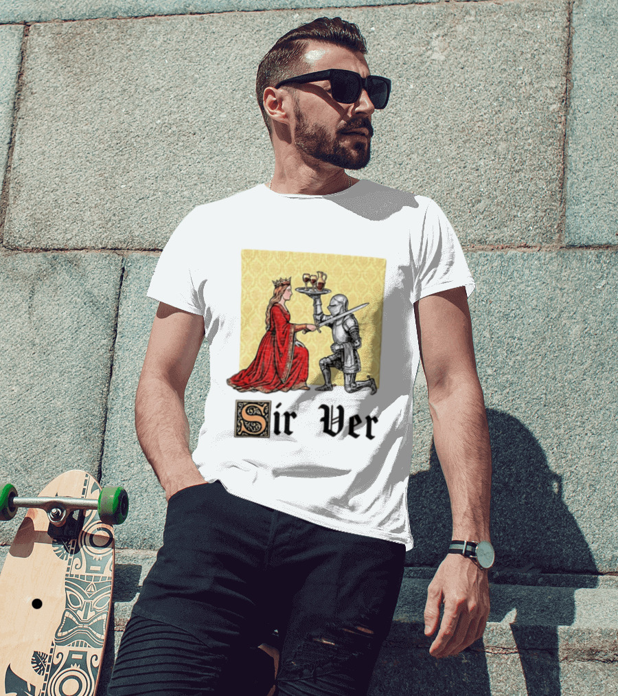 Sir Ver Knight Serving Wine To Queen Medieval Fantasy T-Shirt