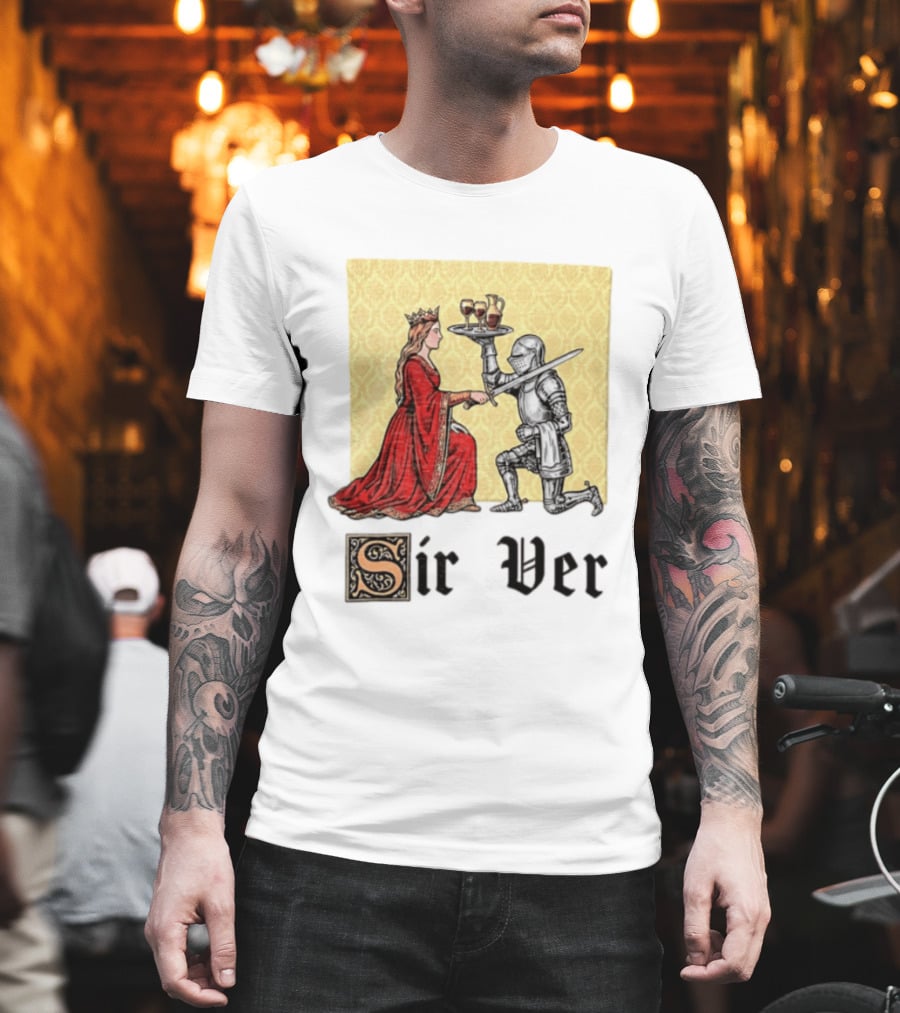 Sir Ver Knight Serving Wine To Queen Medieval Fantasy T-Shirt