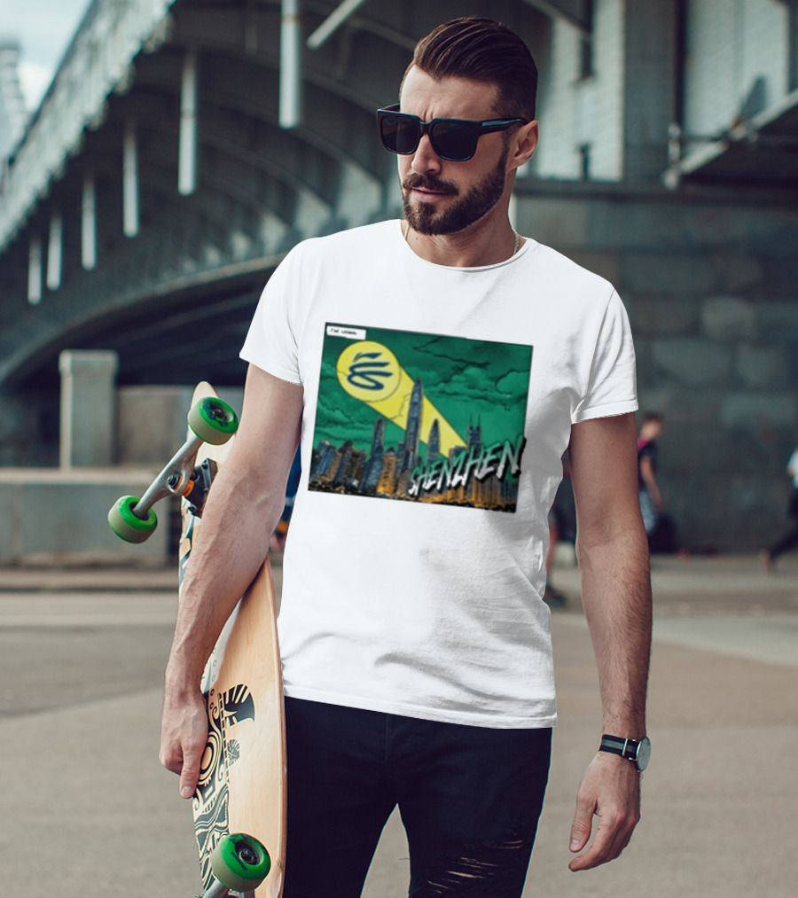 Stephen Curry Li Ning X Curry China Tour Shenzhen City Skyline Spotlight T-Shirt