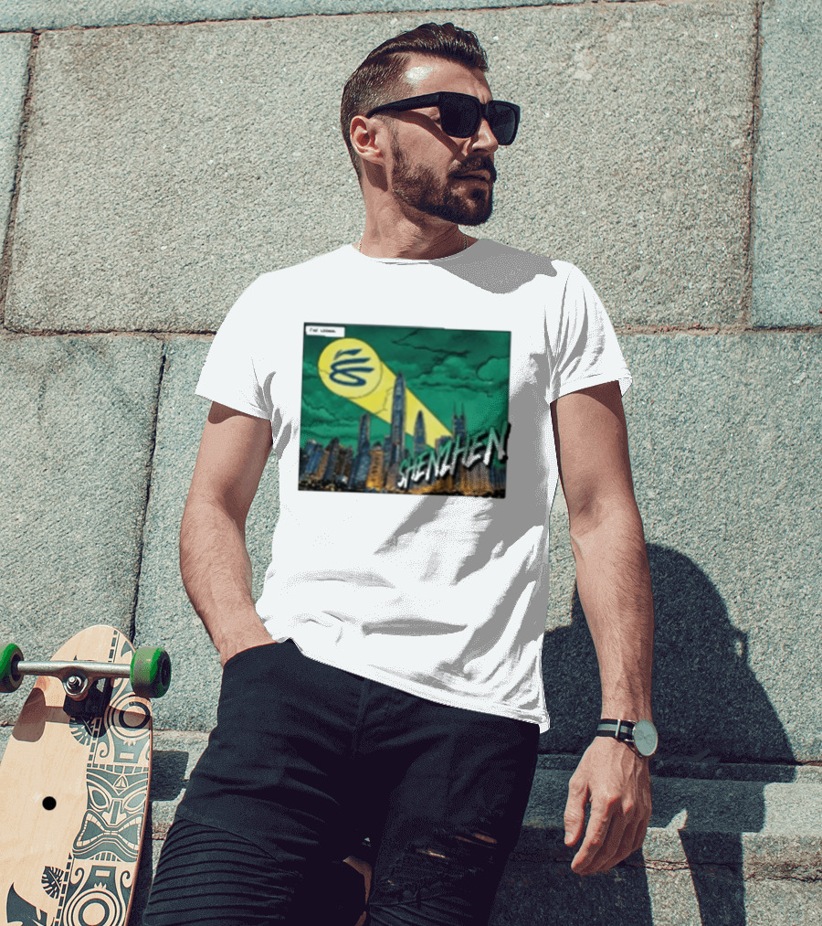 Stephen Curry Li Ning X Curry China Tour Shenzhen City Skyline Spotlight T-Shirt