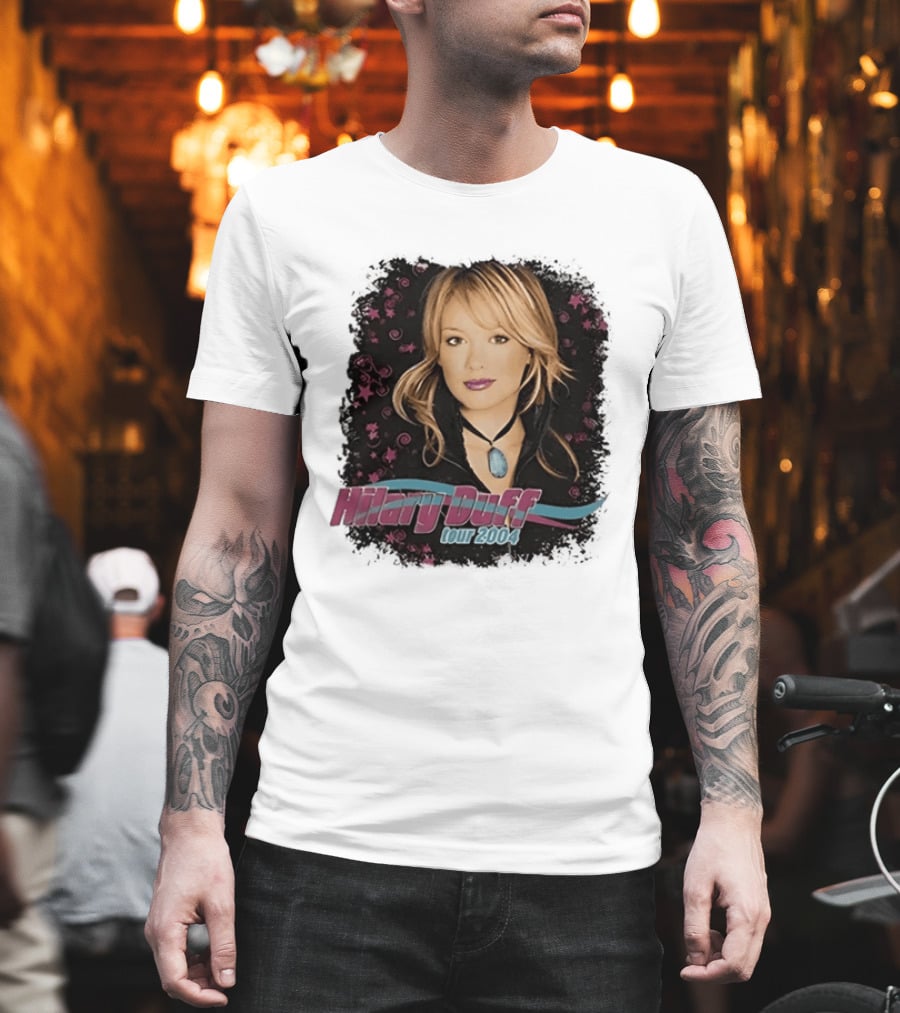 Hilary Duff Tour 2004 Y2K Pop Star Music Fashion T-Shirt