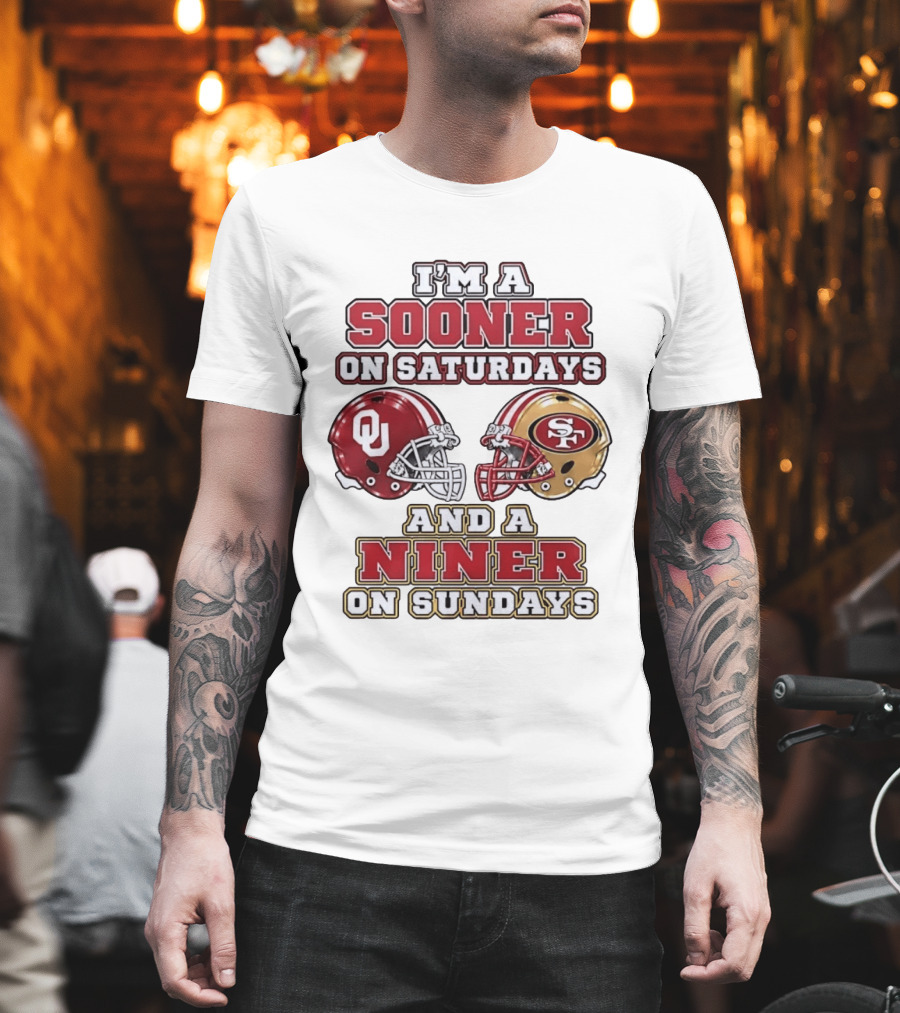 Oklahoma Sooners Saturdays SF 49ers Sundays Football Fan Gear T-Shirt