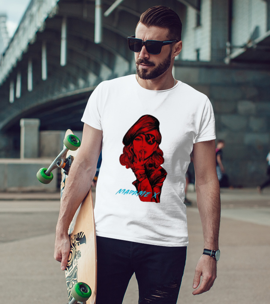Madonna Madame X Beret Eye Patch Pop Music T-Shirt