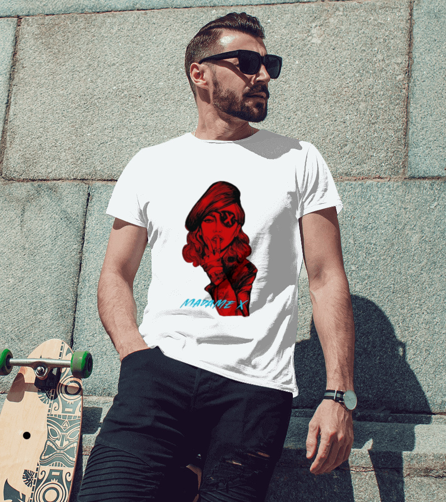 Madonna Madame X Beret Eye Patch Pop Music T-Shirt