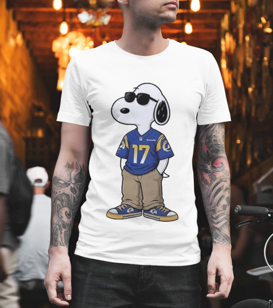 Los Angeles Rams Peanuts Snoopy Cool Style Collaboration Start Of The Season T-Shirt