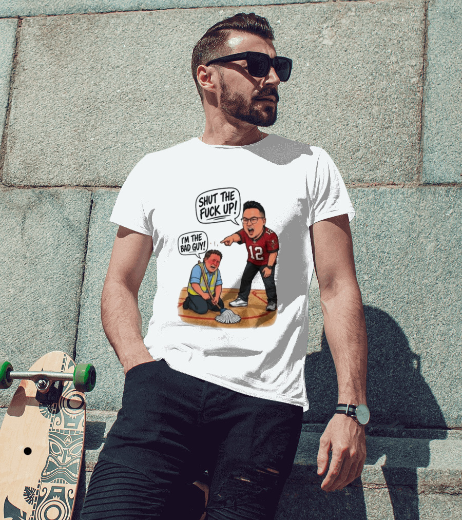 Rico Bosco Shut The Fuck Up I'm The Bad Guy 12 Red Jersey T-Shirt