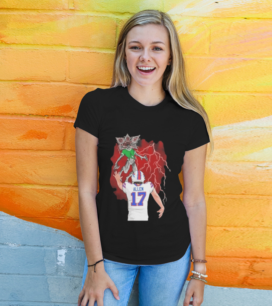 Josh Allen 17 Buffalo Bills Vs Demogorgon Stranger Things Epic T-Shirt