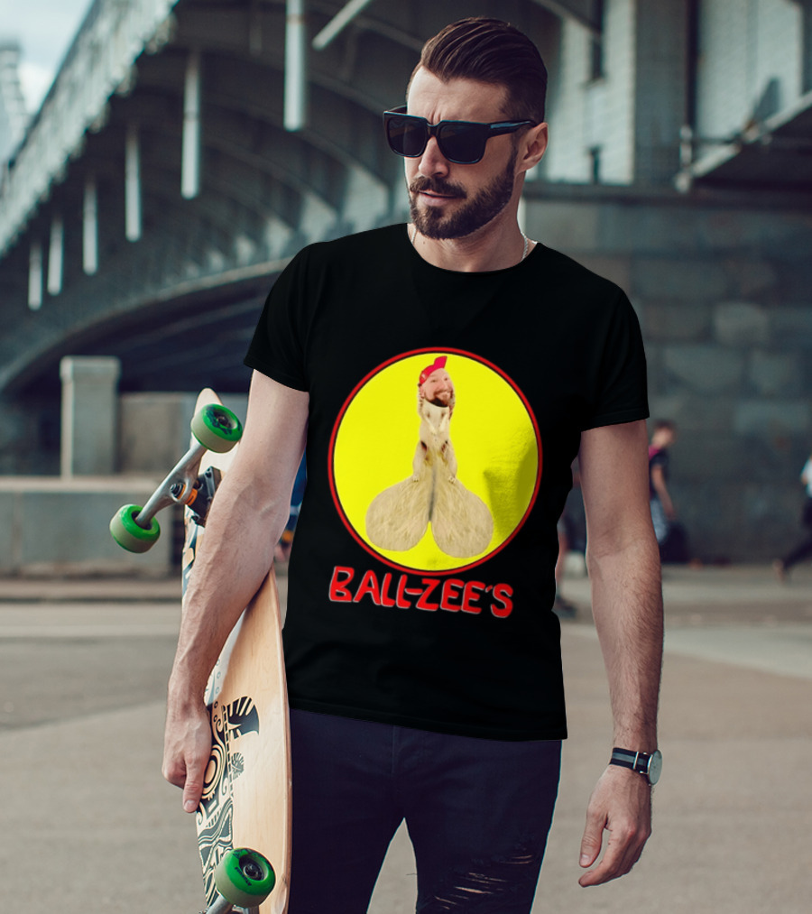 Ball Zee's Squirrel Meme Circle Red Cap T-Shirt