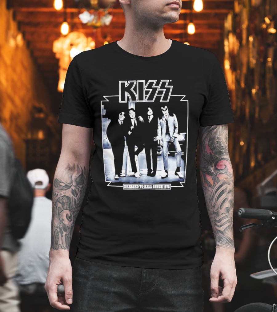 Kiss Dressed To Kill Since 1975 Rock Music Band T-Shirt