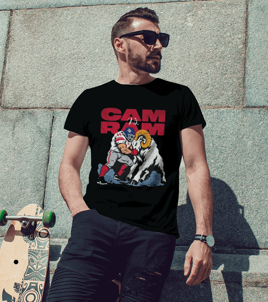 New York Giants Vs Rams Cam Ram Football Clash T-Shirt
