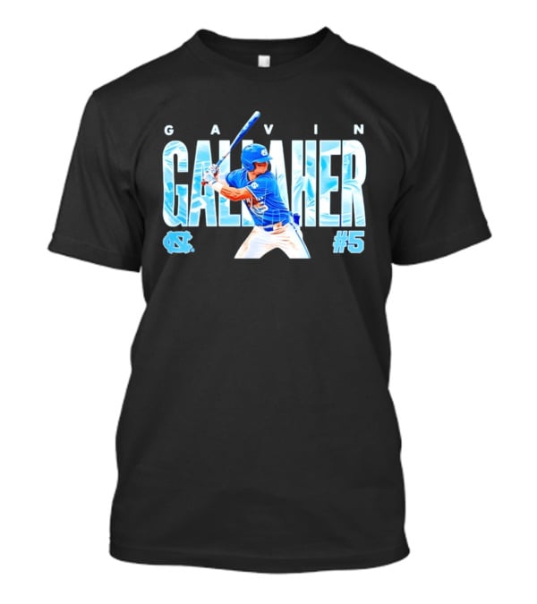 Gavin Gallaher #5 University Of North Carolina Tar Heels NCAA Baseball Player T-Shirt