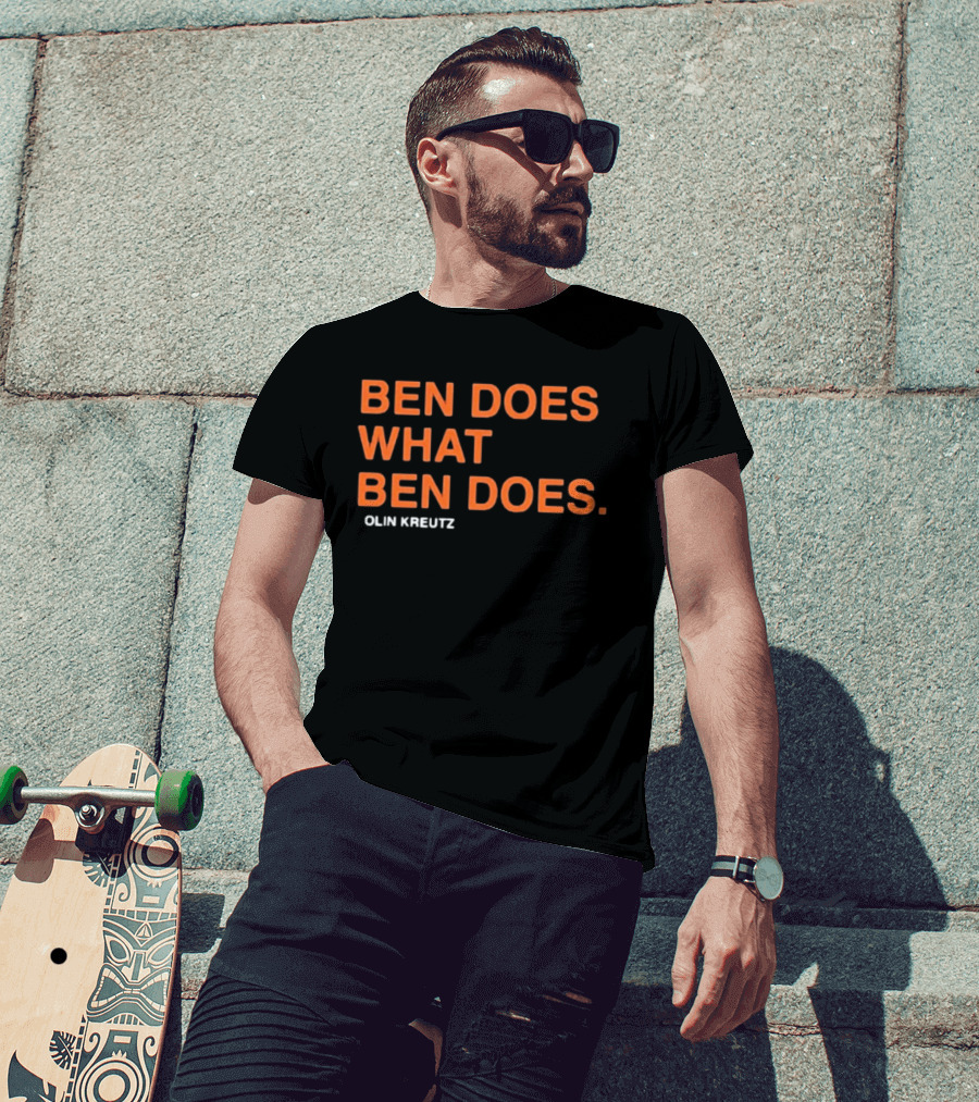 Ben Does What Ben Does Olin Kreutz Chicago Bears T-Shirt