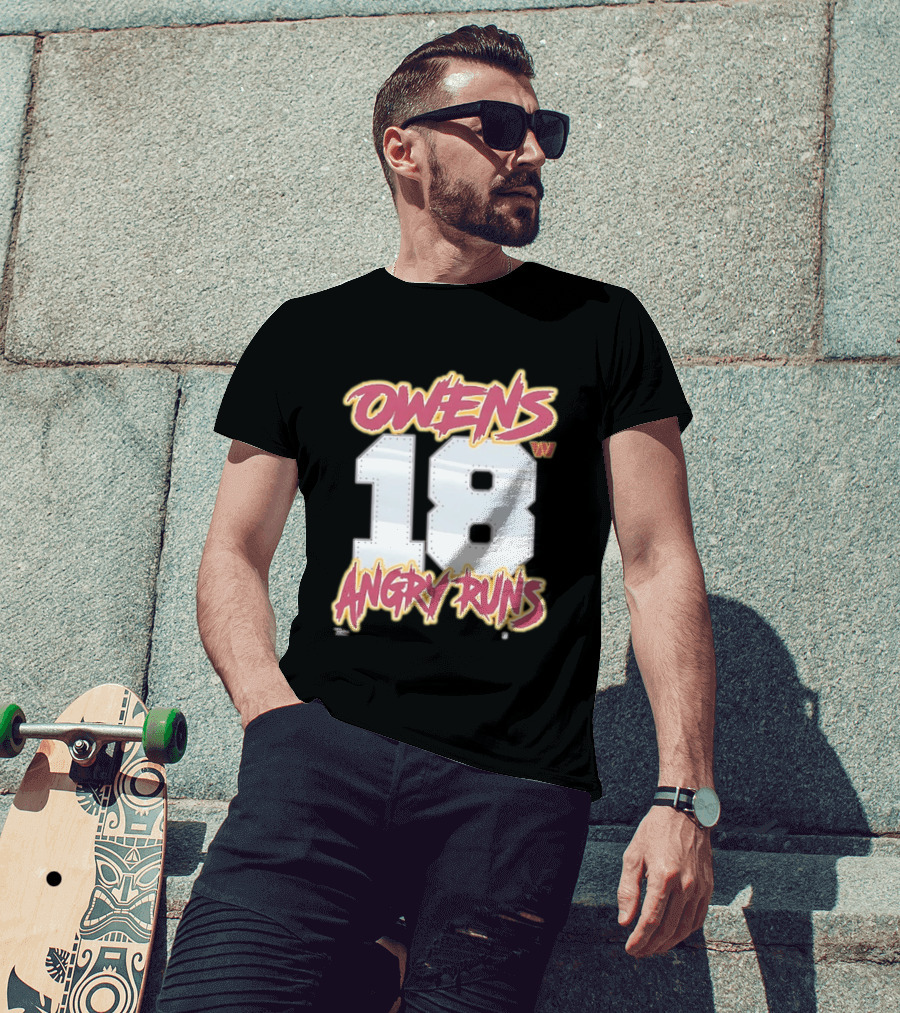 Owens 18 Washington Commanders Angry Runs Good Morning Football T-Shirt