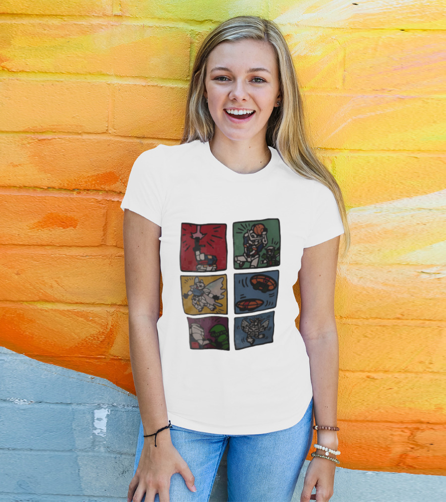 Keith Haring Japanese Mecha Robot Comic Panels Pop Cartoon T-Shirt