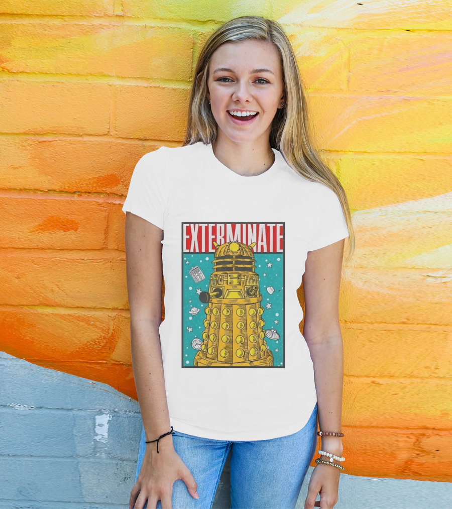 Doctor Who Dalek Exterminate Sci Fi BBC Classic Alien Robot T-Shirt