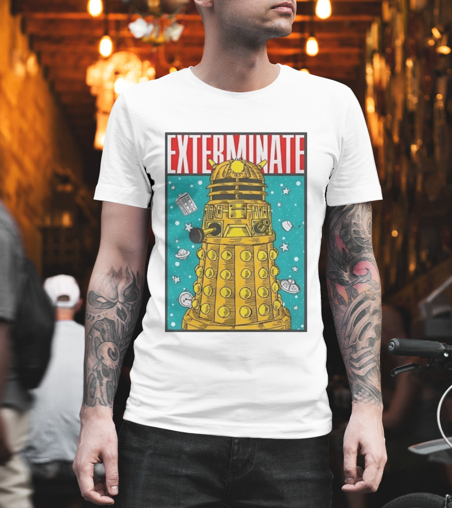 Doctor Who Dalek Exterminate Sci Fi BBC Classic Alien Robot T-Shirt