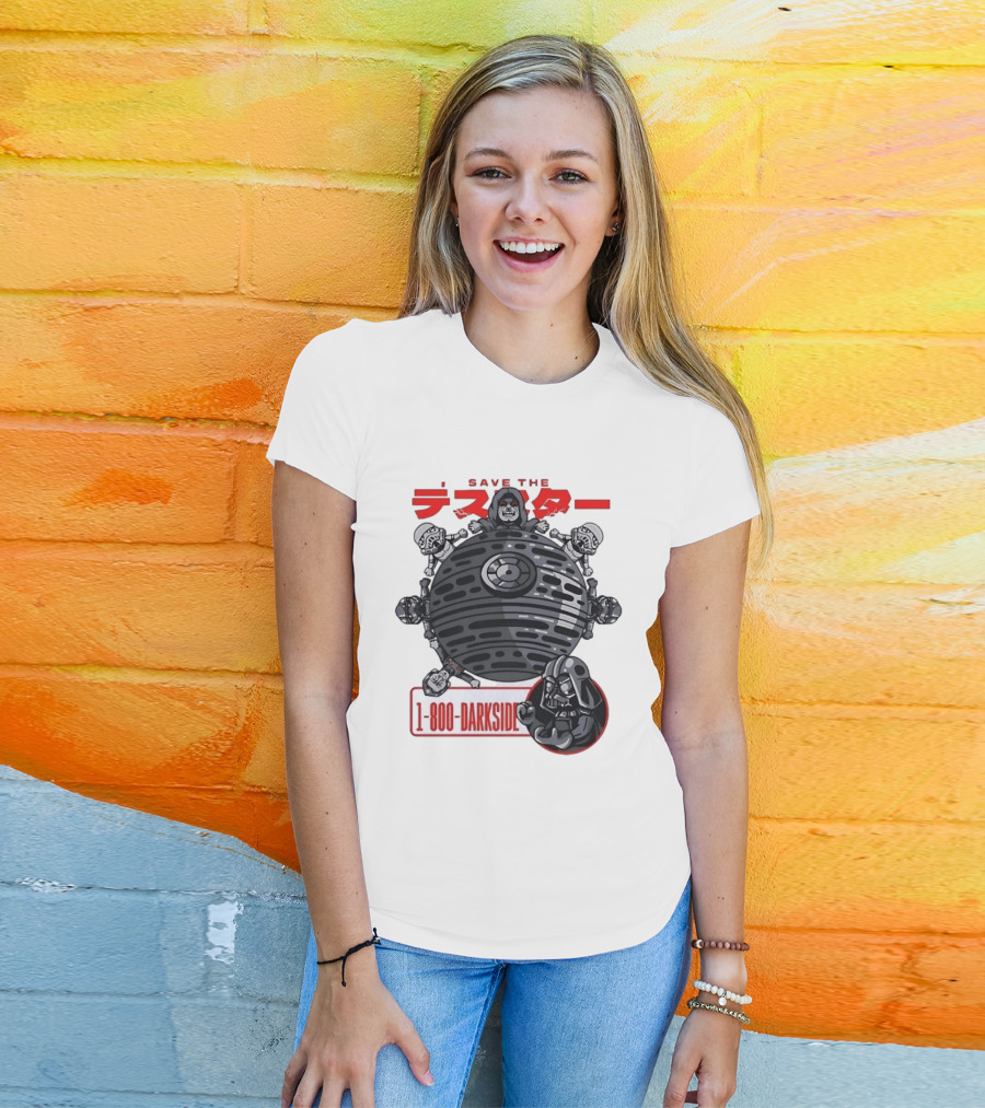 Save The Death Star 1 800 Darkside Star Wars Darth Vader And Stormtroopers T-Shirt