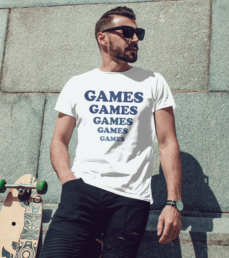 GAMES GAMES GAMES GAMES GAMES Gaming Gamer Fun T-Shirt