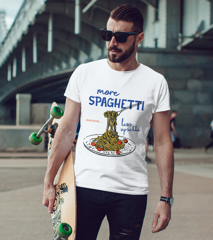 Spaghetti Lover Mmmm Less Upsetti Pasta Humor T-Shirt