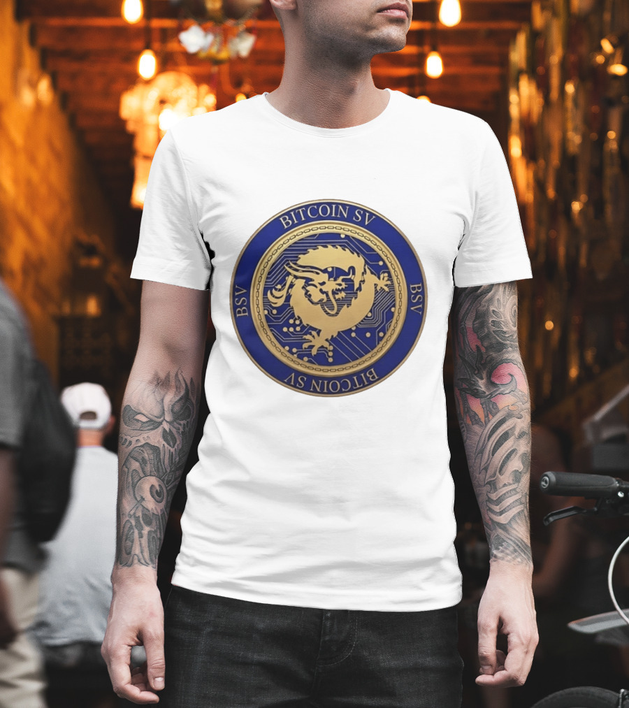 Bitcoin SV BSV Cryptocurrency Dragon Emblem My Pronouns Are All T-Shirt